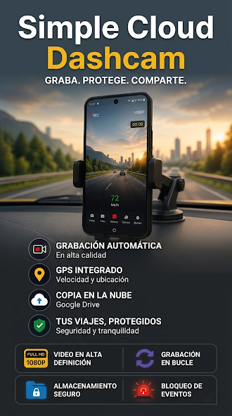 Simple Cloud Dashcam grabando una ruta