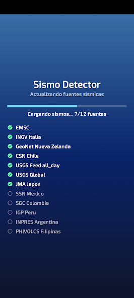 Mapa de actividad sísmica de Sismo Detector
