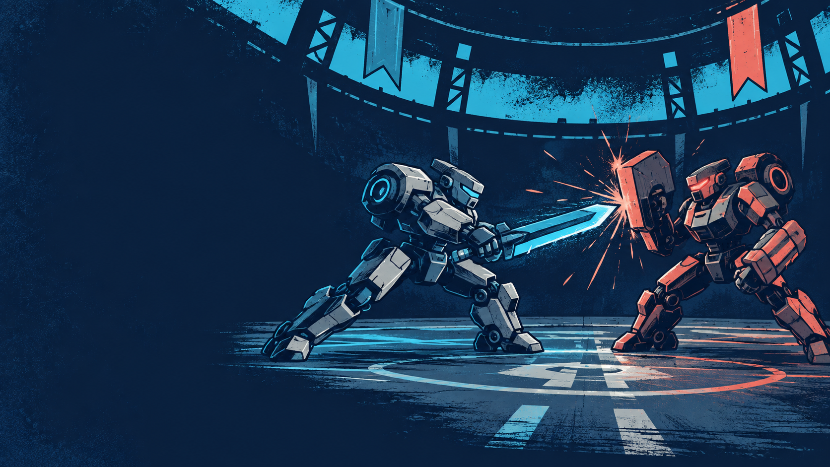 Partida de Mech Duel Masters X con dos mechs
